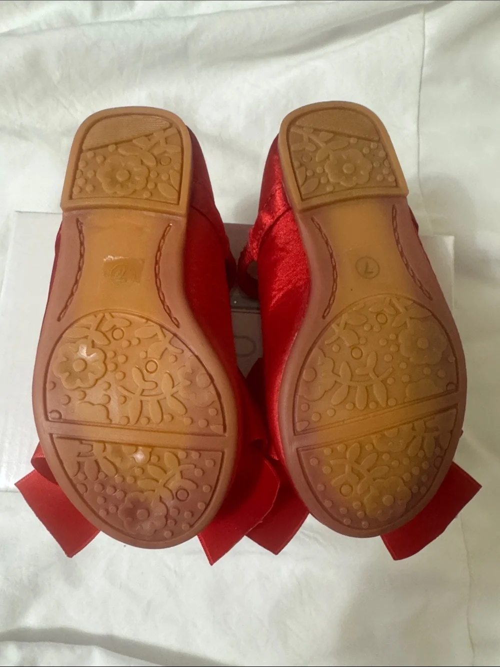 Girls Satin Red Bow Mary Jane Dress Shoes